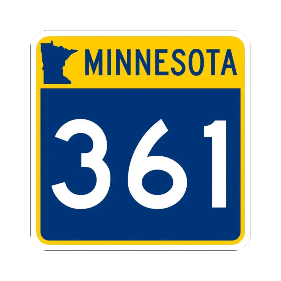 MN-361 (Minnesota) (Road Sign) STICKER Vinyl Kiss-Cut Decal 2 Inch White - The Sticker Space