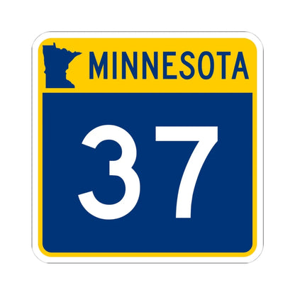 MN-37 (Minnesota) (Road Sign) STICKER Vinyl Kiss-Cut Decal 4 Inch White - The Sticker Space