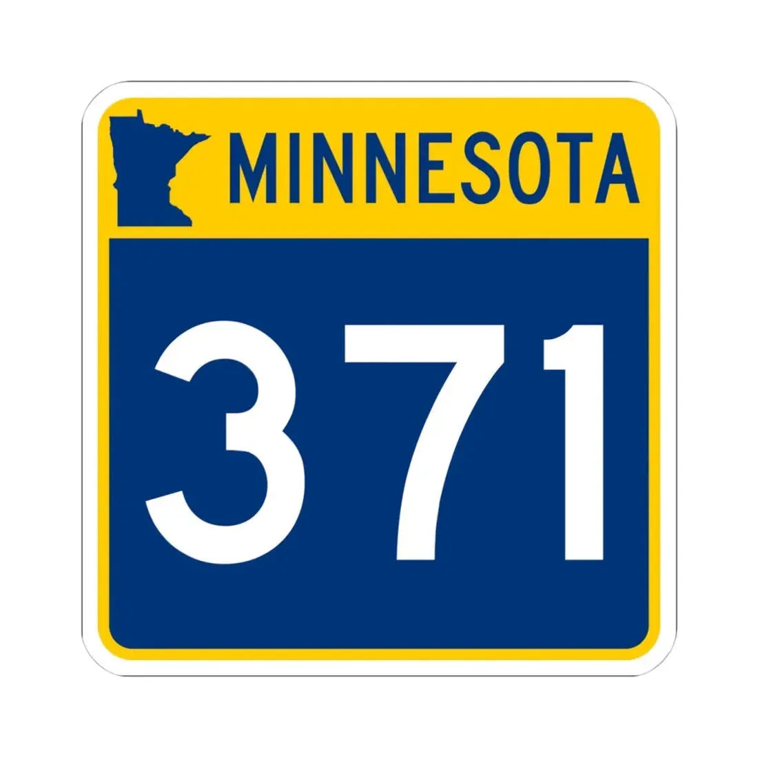 MN-371 (Minnesota) (Road Sign) STICKER Vinyl Kiss-Cut Decal 4 Inch White - The Sticker Space