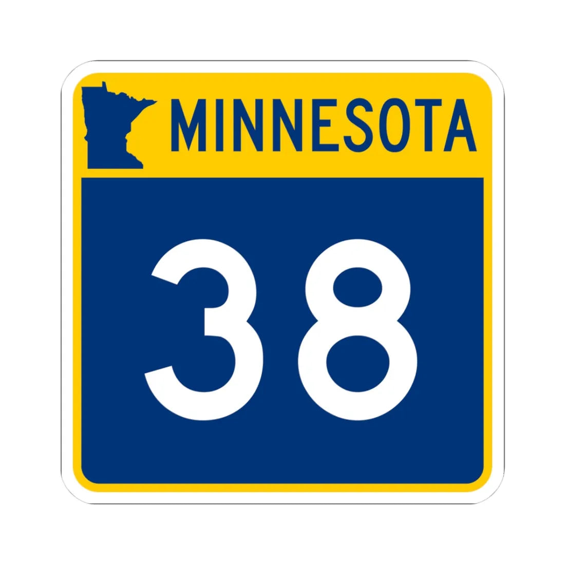 MN-38 (Minnesota) (Road Sign) STICKER Vinyl Kiss-Cut Decal - The Sticker Space