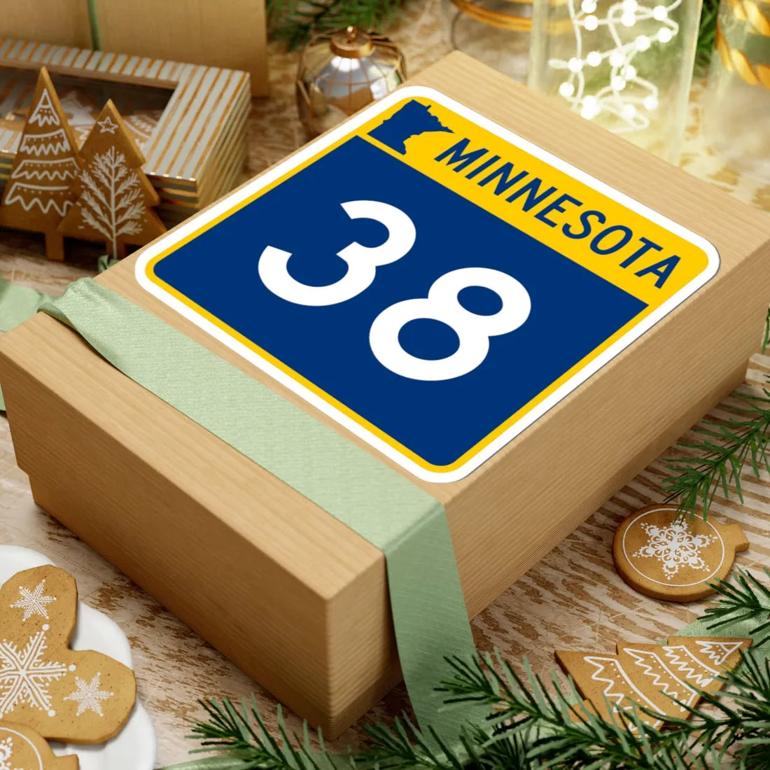 MN-38 (Minnesota) (Road Sign) STICKER Vinyl Kiss-Cut Decal - The Sticker Space