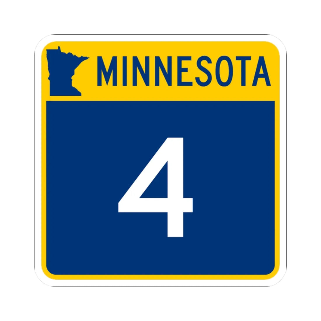 MN-4 (Minnesota) (Road Sign) STICKER Vinyl Kiss-Cut Decal 2 Inch White - The Sticker Space