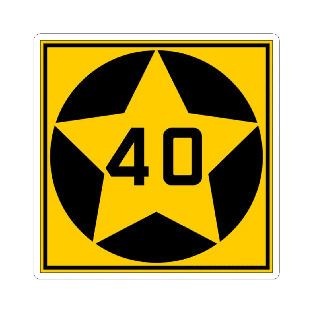 MN-40 1920 (Minnesota) (Road Sign) STICKER Vinyl Kiss-Cut Decal 2 Inch White - The Sticker Space