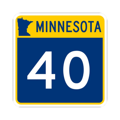 MN-40 (Minnesota) (Road Sign) STICKER Vinyl Kiss-Cut Decal 2 Inch White - The Sticker Space