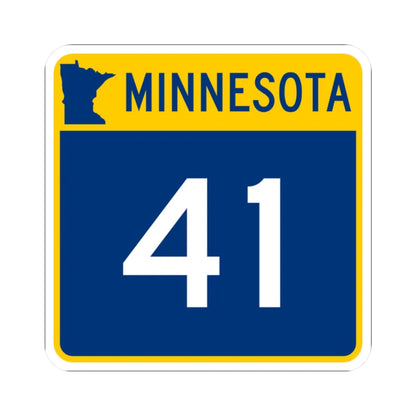 MN-41 (Minnesota) (Road Sign) STICKER Vinyl Kiss-Cut Decal 2 Inch White - The Sticker Space