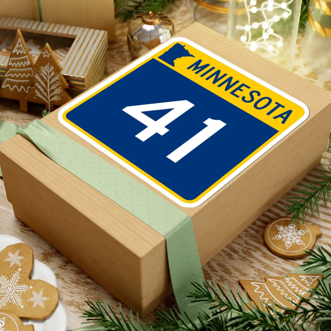 MN-41 (Minnesota) (Road Sign) STICKER Vinyl Kiss-Cut Decal - The Sticker Space