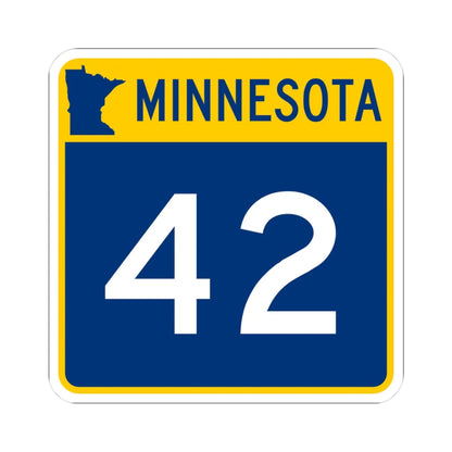 MN-42 (Minnesota) (Road Sign) STICKER Vinyl Kiss-Cut Decal 3 Inch White - The Sticker Space
