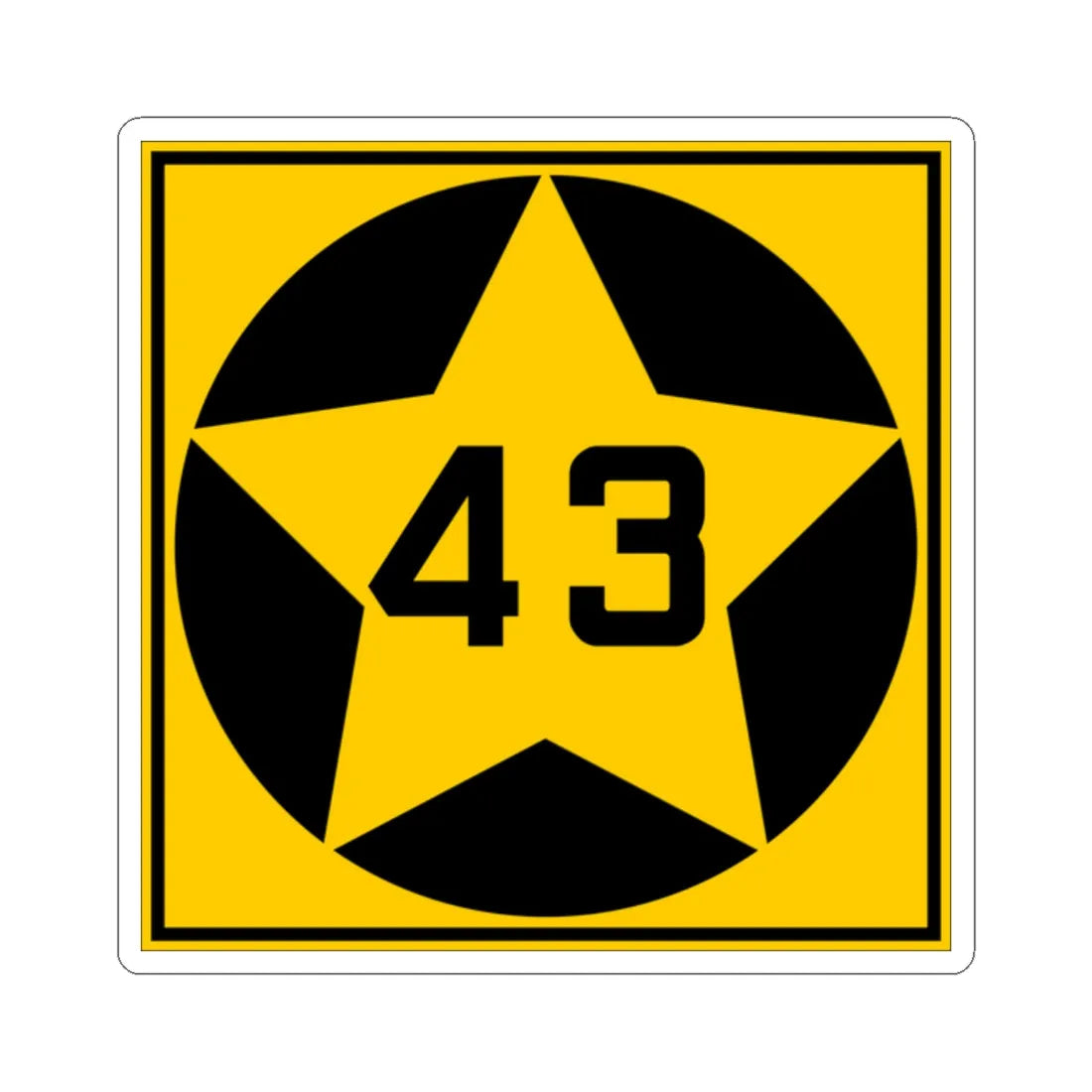 MN-43 1920 (Minnesota) (Road Sign) STICKER Vinyl Kiss-Cut Decal 2 Inch White - The Sticker Space