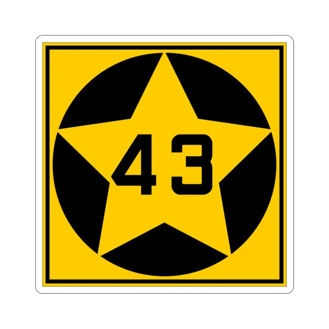 MN-43 1920 (Minnesota) (Road Sign) STICKER Vinyl Kiss-Cut Decal 3 Inch White - The Sticker Space