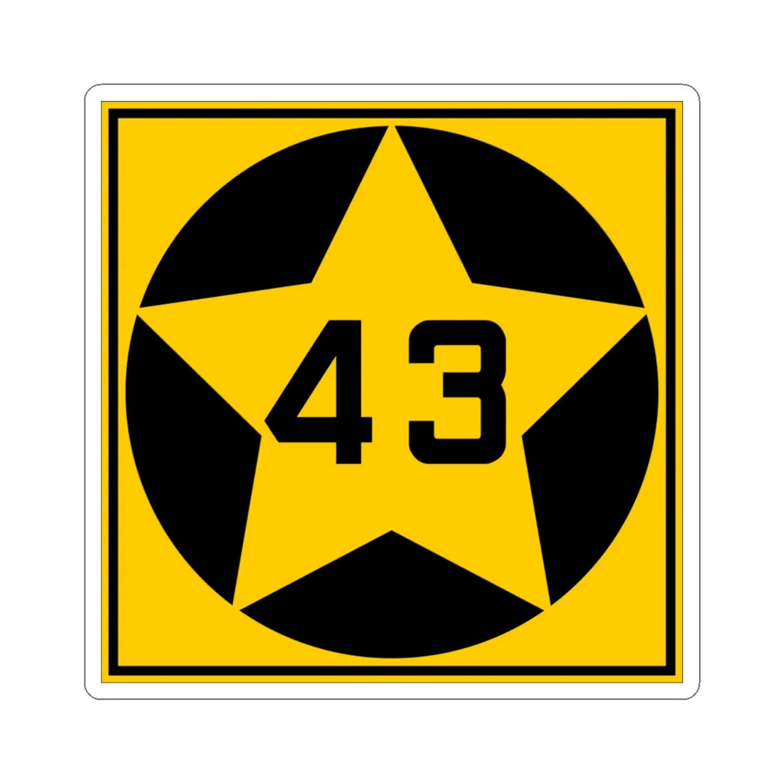 MN-43 1920 (Minnesota) (Road Sign) STICKER Vinyl Kiss-Cut Decal 4 Inch White - The Sticker Space