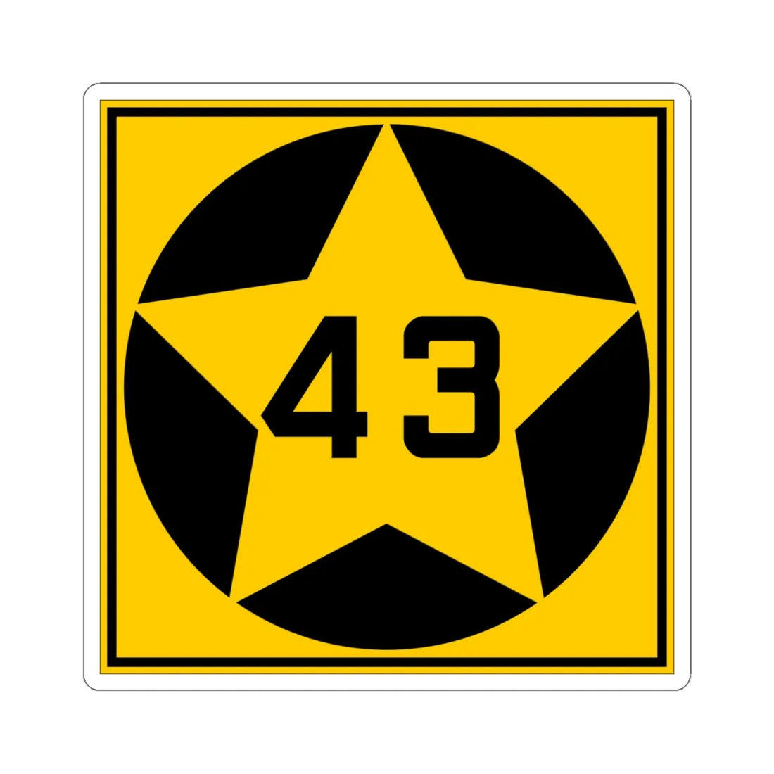 MN-43 1920 (Minnesota) (Road Sign) STICKER Vinyl Kiss-Cut Decal 6 Inch White - The Sticker Space