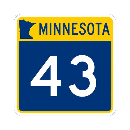 MN-43 (Minnesota) (Road Sign) STICKER Vinyl Kiss-Cut Decal 6 Inch White - The Sticker Space