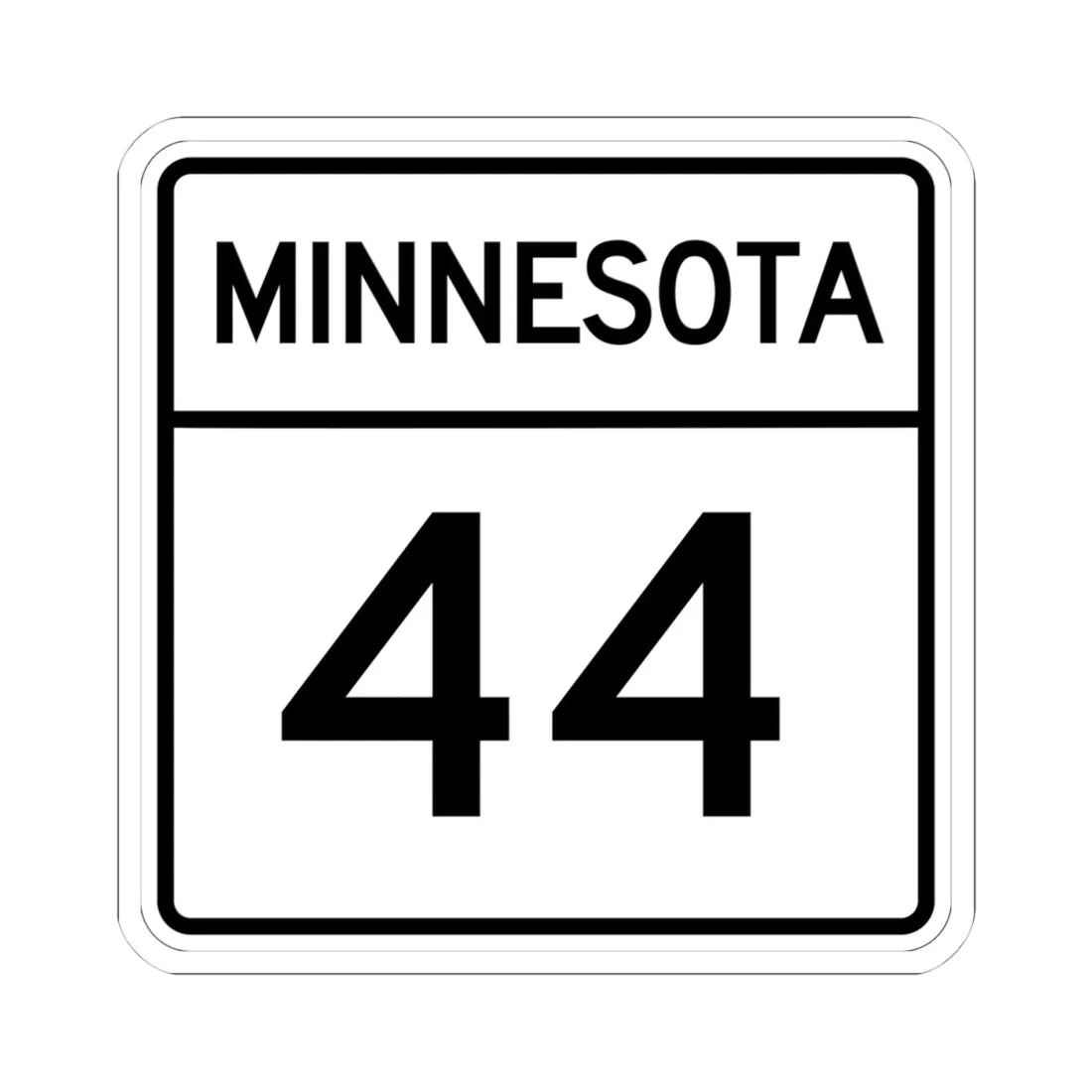 MN-44 1948 (Minnesota) (Road Sign) STICKER Vinyl Kiss-Cut Decal 4 Inch White - The Sticker Space