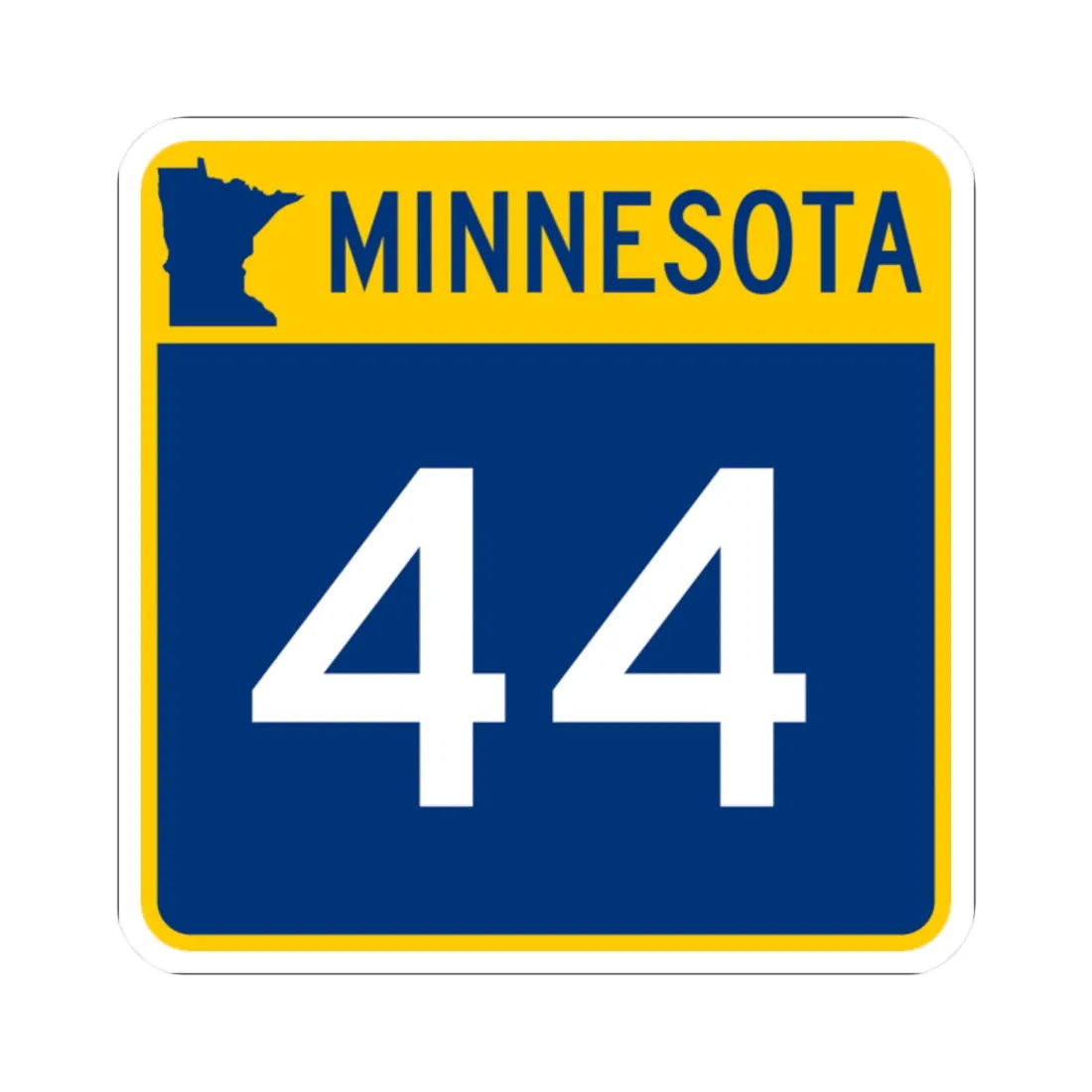 MN-44 (Minnesota) (Road Sign) STICKER Vinyl Kiss-Cut Decal 2 Inch White - The Sticker Space