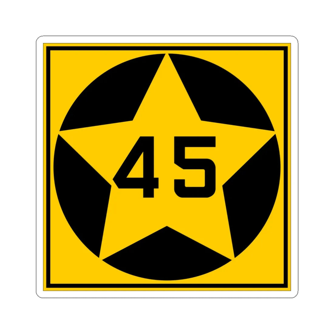 MN-45 1920 (Minnesota) (Road Sign) STICKER Vinyl Kiss-Cut Decal 6 Inch White - The Sticker Space