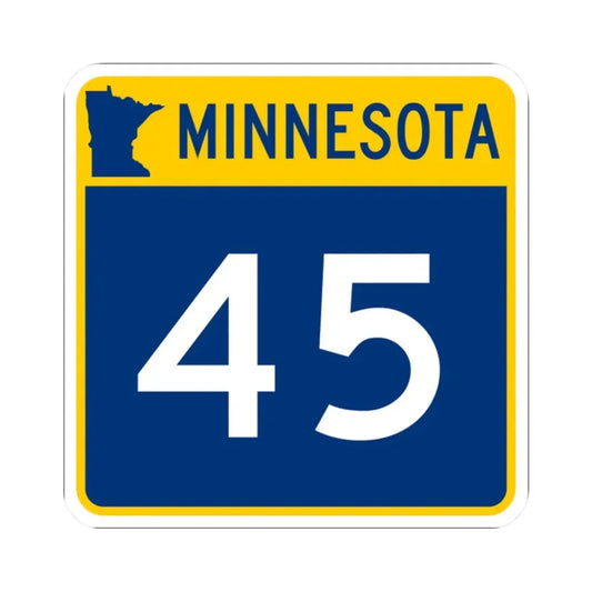 MN-45 (Minnesota) (Road Sign) STICKER Vinyl Kiss-Cut Decal 2 Inch White - The Sticker Space