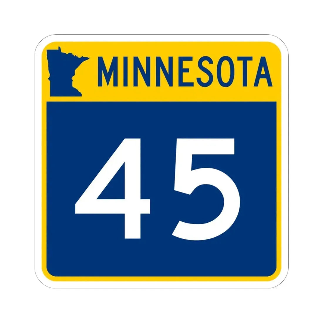 MN-45 (Minnesota) (Road Sign) STICKER Vinyl Kiss-Cut Decal - The Sticker Space