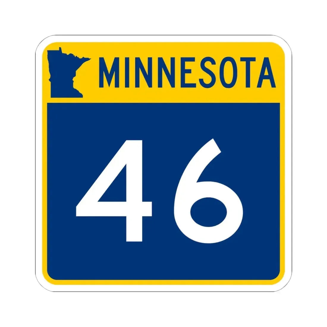 MN-46 (Minnesota) (Road Sign) STICKER Vinyl Kiss-Cut Decal 6 Inch White - The Sticker Space