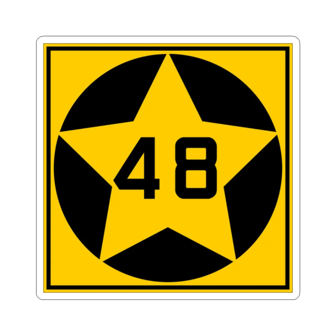 MN-48 1920 (Minnesota) (Road Sign) STICKER Vinyl Kiss-Cut Decal 2 Inch White - The Sticker Space