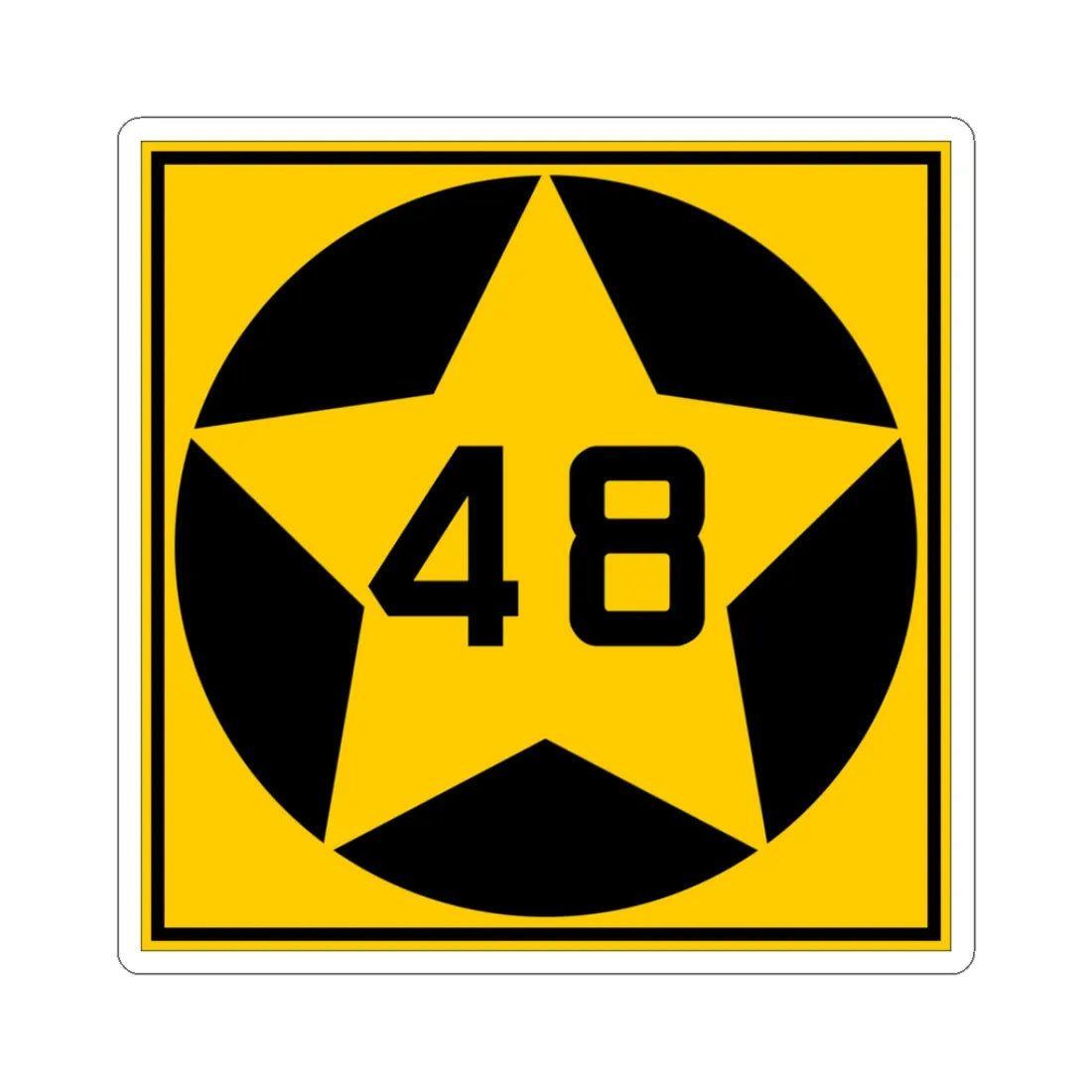 MN-48 1920 (Minnesota) (Road Sign) STICKER Vinyl Kiss-Cut Decal 3 Inch White - The Sticker Space