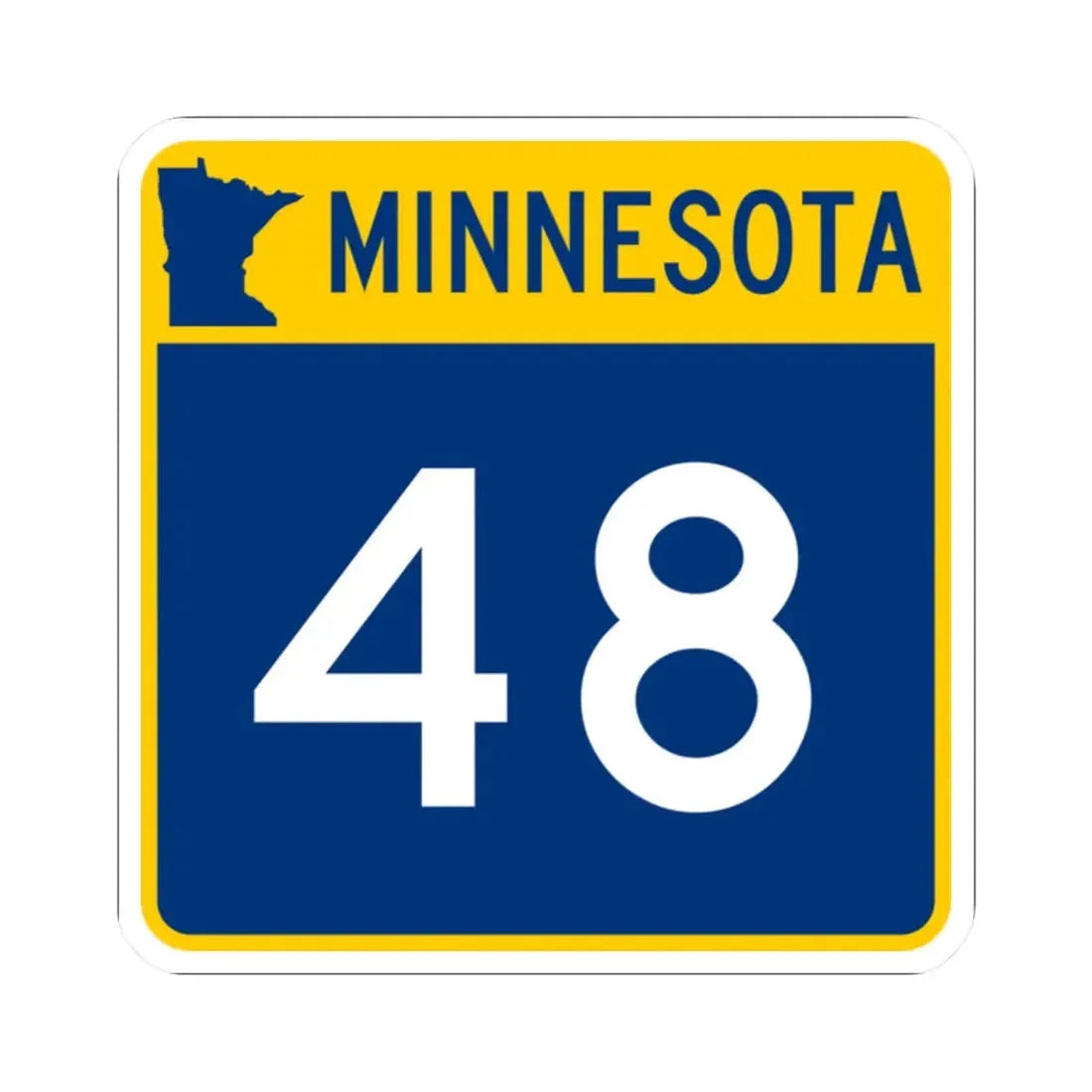 MN-48 (Minnesota) (Road Sign) STICKER Vinyl Kiss-Cut Decal 2 Inch White - The Sticker Space