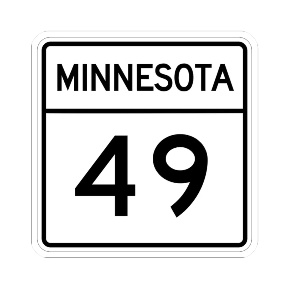 MN-49 1948 (Minnesota) (Road Sign) STICKER Vinyl Kiss-Cut Decal 2 Inch White - The Sticker Space