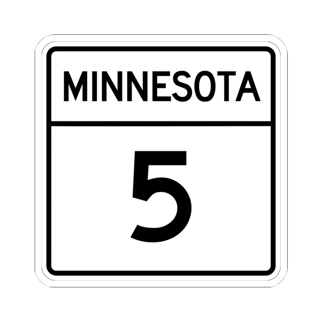 MN-5 1948 (Minnesota) (Road Sign) STICKER Vinyl Kiss-Cut Decal 4 Inch White - The Sticker Space