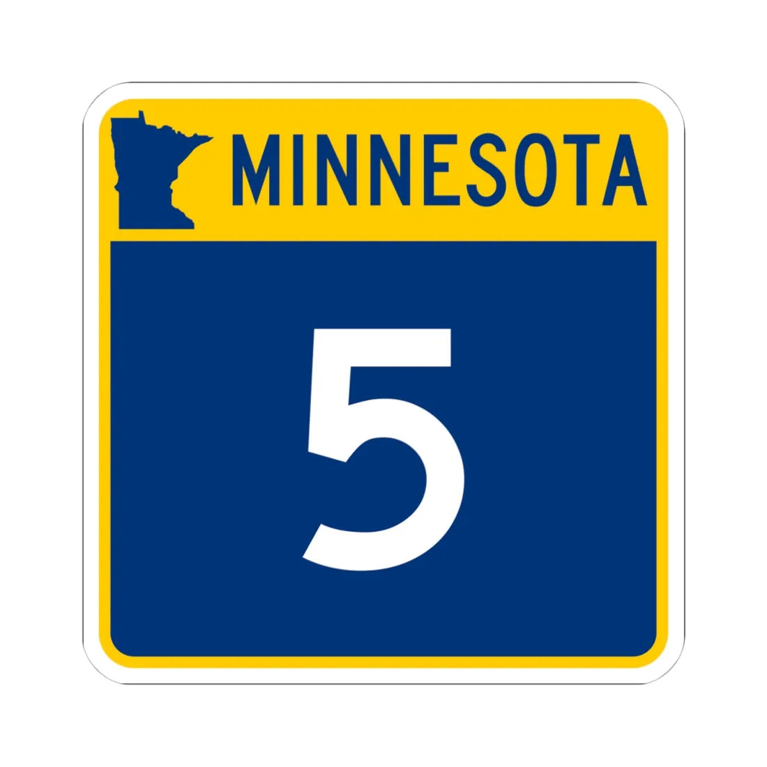 MN-5 (Minnesota) (Road Sign) STICKER Vinyl Kiss-Cut Decal 4 Inch White - The Sticker Space