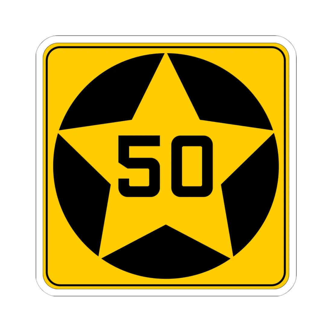 MN-50 1920 (Minnesota) (Road Sign) STICKER Vinyl Kiss-Cut Decal 6 Inch White - The Sticker Space