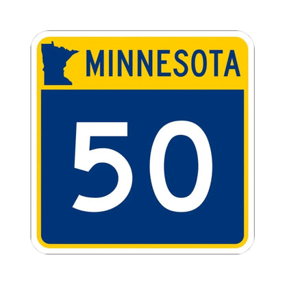 MN-50 (Minnesota) (Road Sign) STICKER Vinyl Kiss-Cut Decal 3 Inch White - The Sticker Space