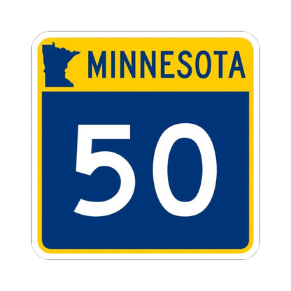 MN-50 (Minnesota) (Road Sign) STICKER Vinyl Kiss-Cut Decal 4 Inch White - The Sticker Space