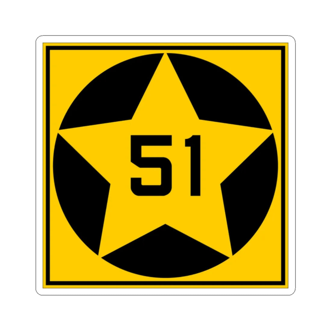 MN-51 1920 (Minnesota) (Road Sign) STICKER Vinyl Kiss-Cut Decal 2 Inch White - The Sticker Space