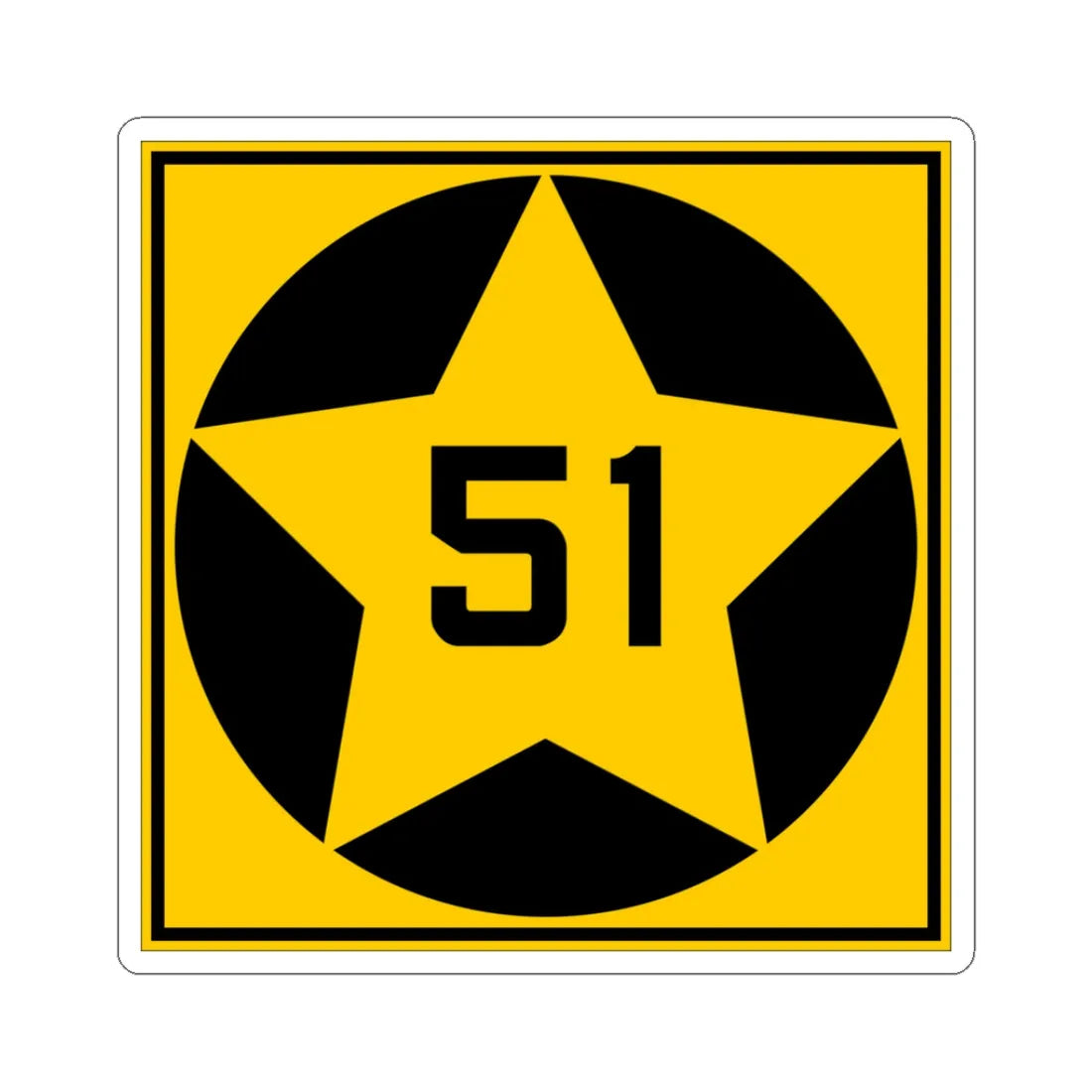 MN-51 1920 (Minnesota) (Road Sign) STICKER Vinyl Kiss-Cut Decal 3 Inch White - The Sticker Space