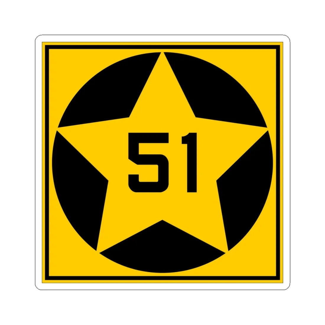 MN-51 1920 (Minnesota) (Road Sign) STICKER Vinyl Kiss-Cut Decal 4 Inch White - The Sticker Space