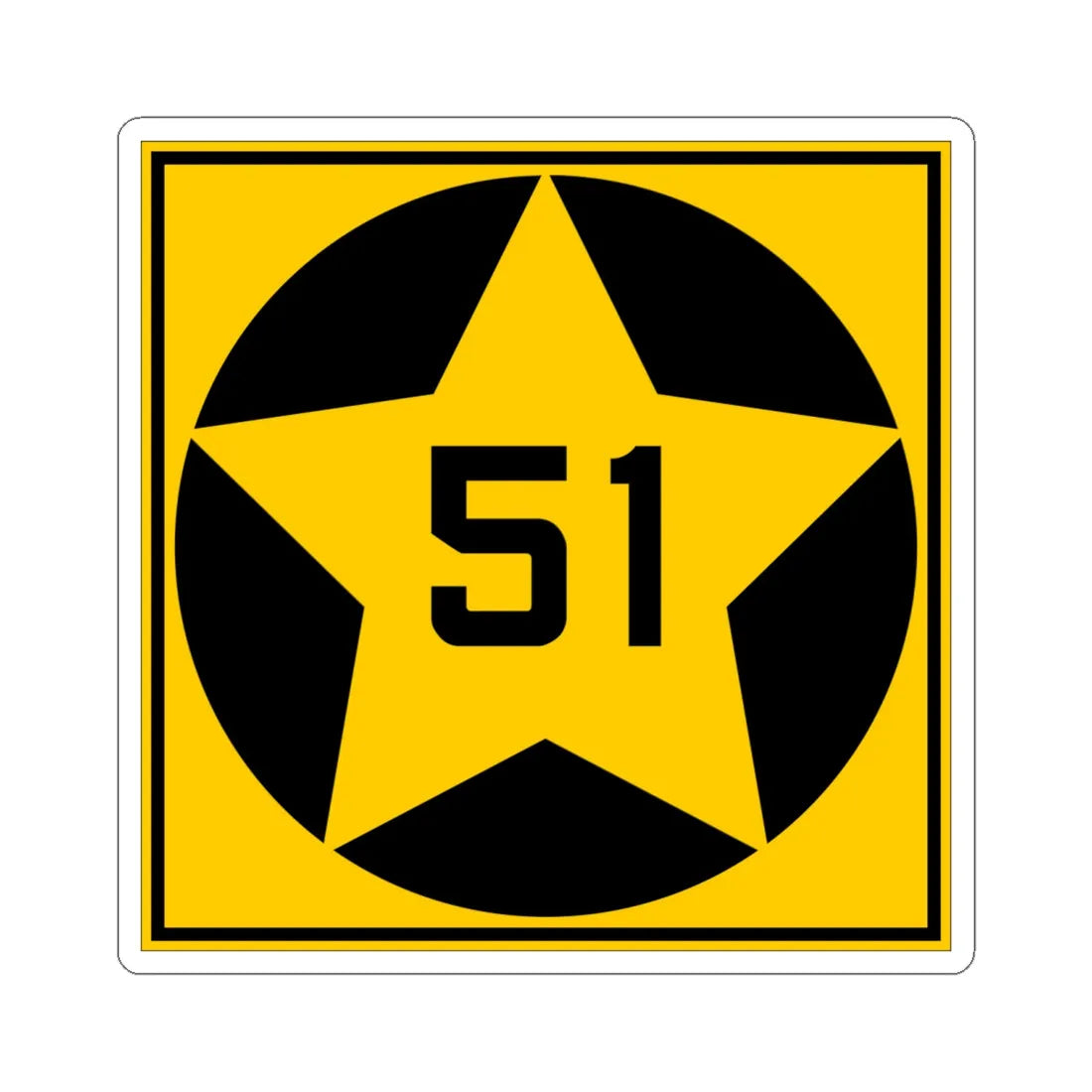 MN-51 1920 (Minnesota) (Road Sign) STICKER Vinyl Kiss-Cut Decal 6 Inch White - The Sticker Space