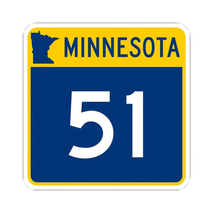 MN-51 (Minnesota) (Road Sign) STICKER Vinyl Kiss-Cut Decal 4 Inch White - The Sticker Space