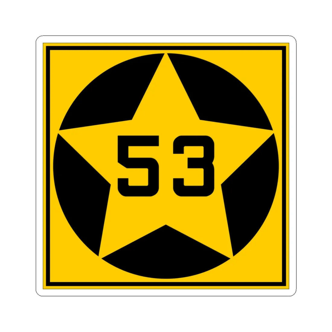 MN-53 1920 (Minnesota) (Road Sign) STICKER Vinyl Kiss-Cut Decal 3 Inch White - The Sticker Space