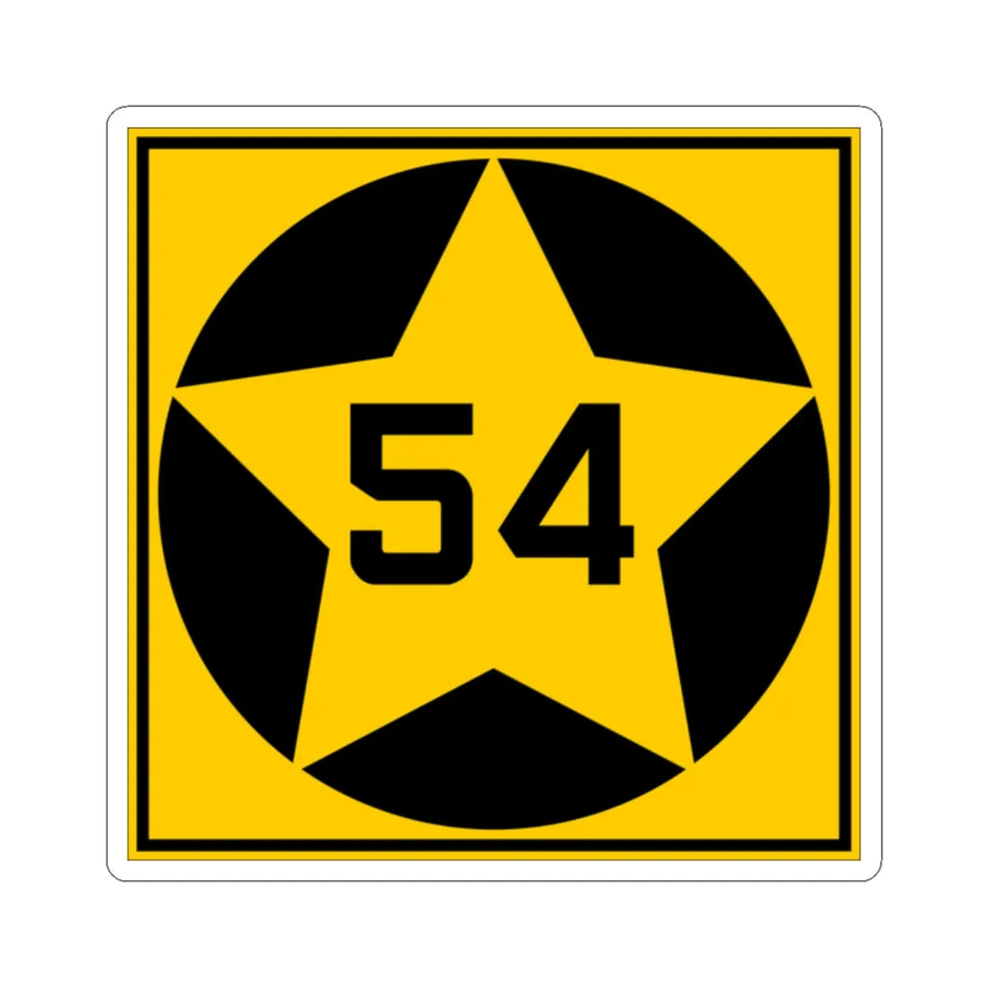 MN-54 1920 (Minnesota) (Road Sign) STICKER Vinyl Kiss-Cut Decal 2 Inch White - The Sticker Space