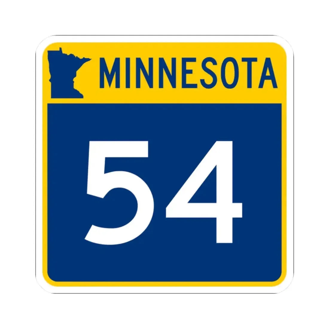 MN-54 (Minnesota) (Road Sign) STICKER Vinyl Kiss-Cut Decal 2 Inch White - The Sticker Space