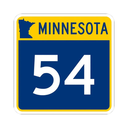 MN-54 (Minnesota) (Road Sign) STICKER Vinyl Kiss-Cut Decal 3 Inch White - The Sticker Space