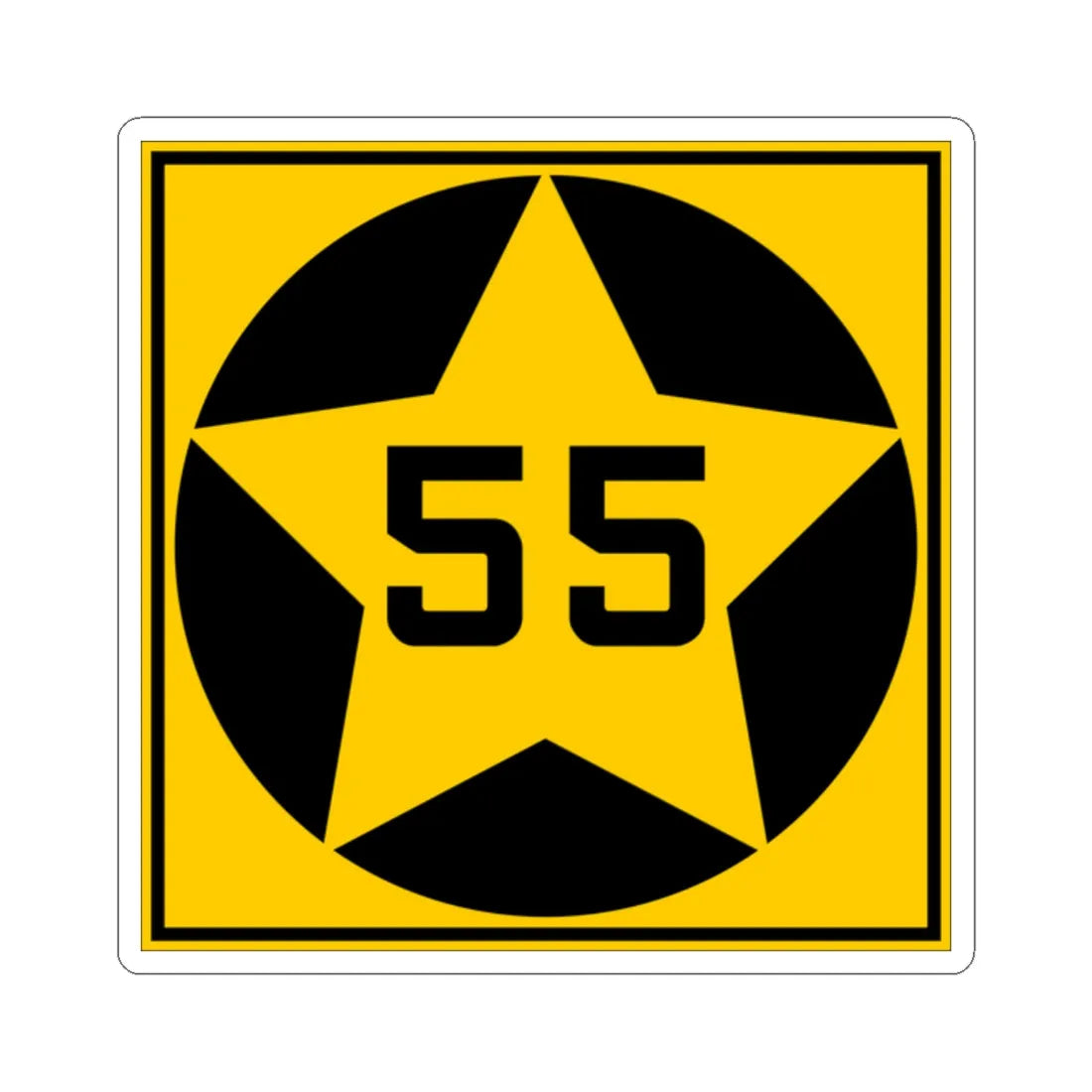 MN-55 1920 (Minnesota) (Road Sign) STICKER Vinyl Kiss-Cut Decal 2 Inch White - The Sticker Space