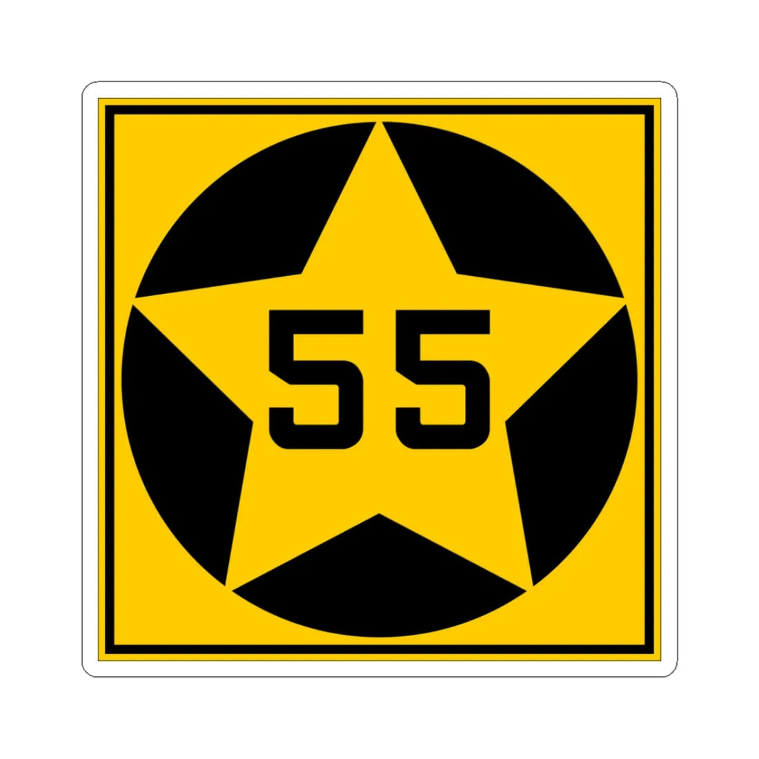 MN-55 1920 (Minnesota) (Road Sign) STICKER Vinyl Kiss-Cut Decal 3 Inch White - The Sticker Space