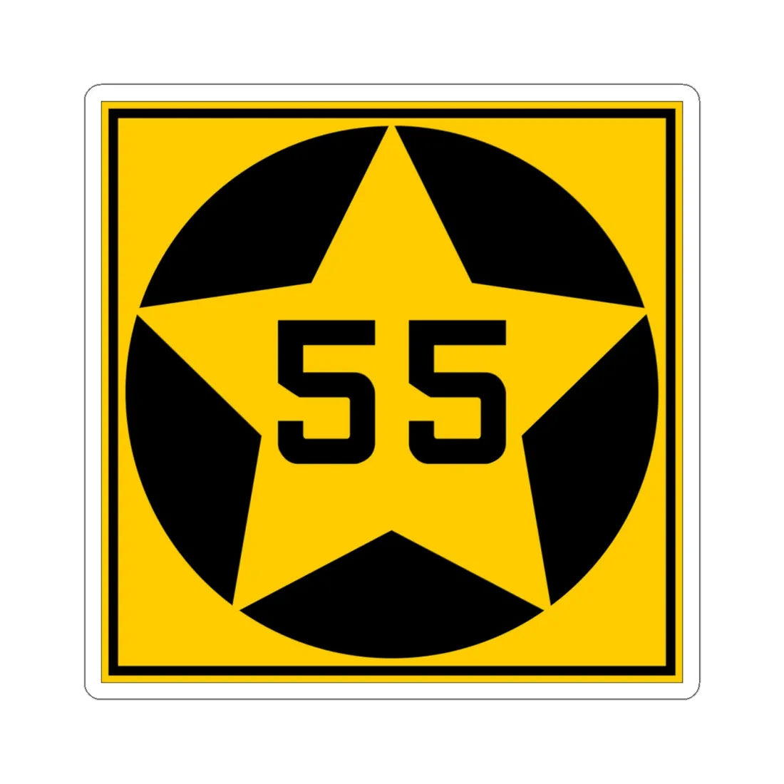 MN-55 1920 (Minnesota) (Road Sign) STICKER Vinyl Kiss-Cut Decal 4 Inch White - The Sticker Space