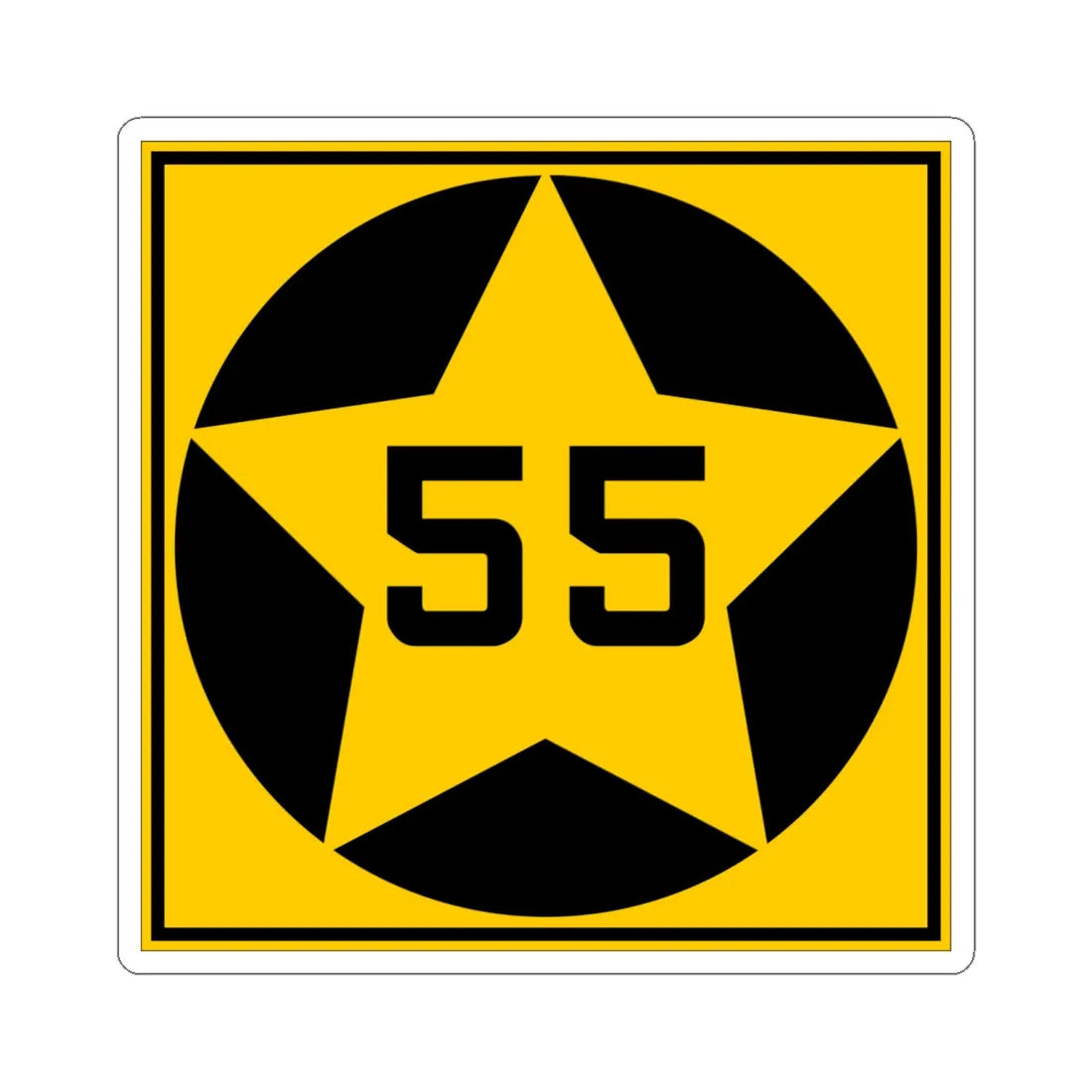 MN-55 1920 (Minnesota) (Road Sign) STICKER Vinyl Kiss-Cut Decal 6 Inch White - The Sticker Space