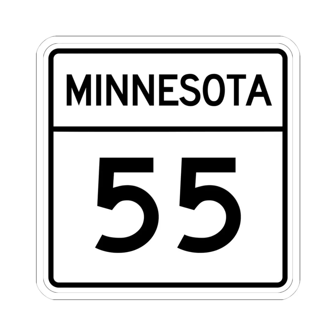MN-55 1948 (Minnesota) (Road Sign) STICKER Vinyl Kiss-Cut Decal 4 Inch White - The Sticker Space