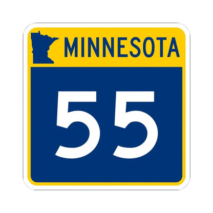 MN-55 (Minnesota) (Road Sign) STICKER Vinyl Kiss-Cut Decal 4 Inch White - The Sticker Space