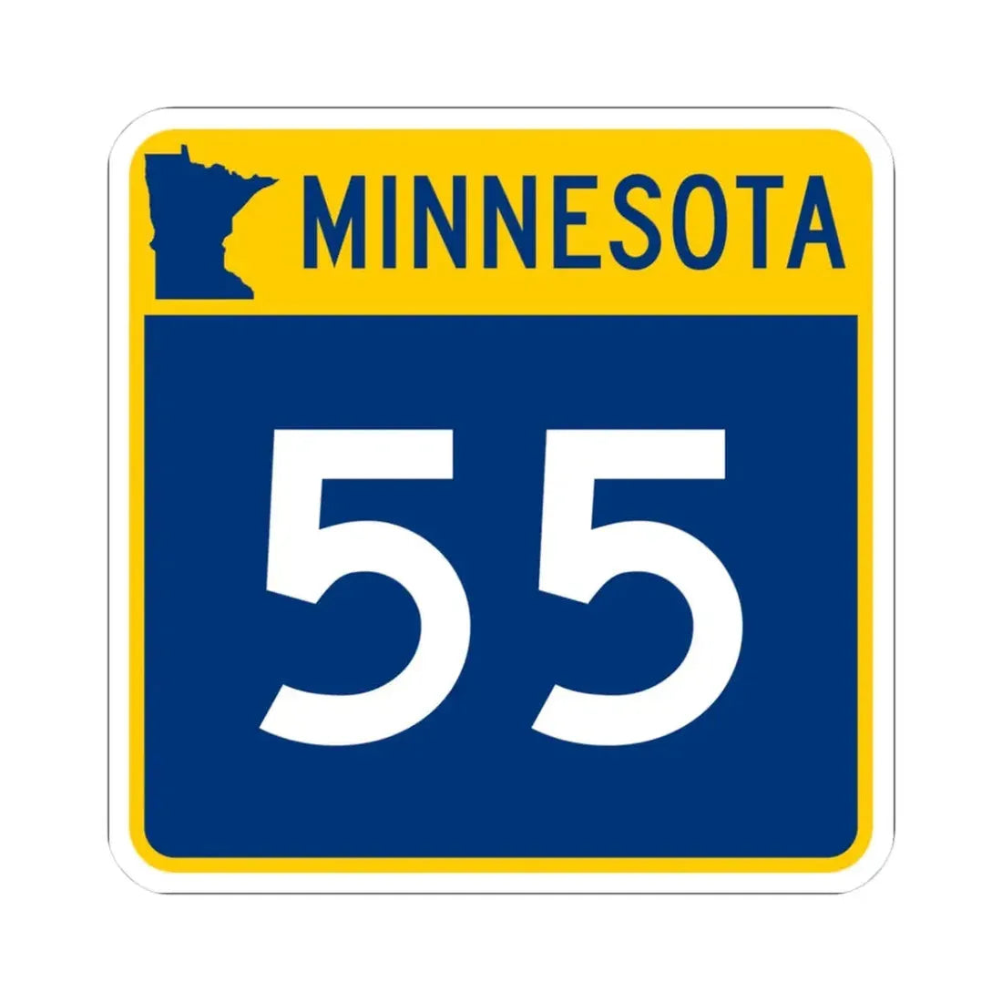 MN-55 (Minnesota) (Road Sign) STICKER Vinyl Kiss-Cut Decal - The Sticker Space