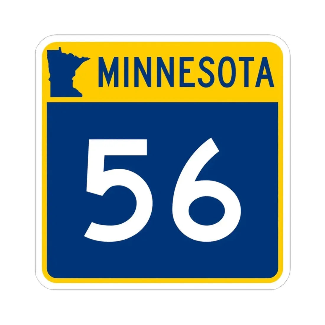 MN-56 (Minnesota) (Road Sign) STICKER Vinyl Kiss-Cut Decal 4 Inch White - The Sticker Space
