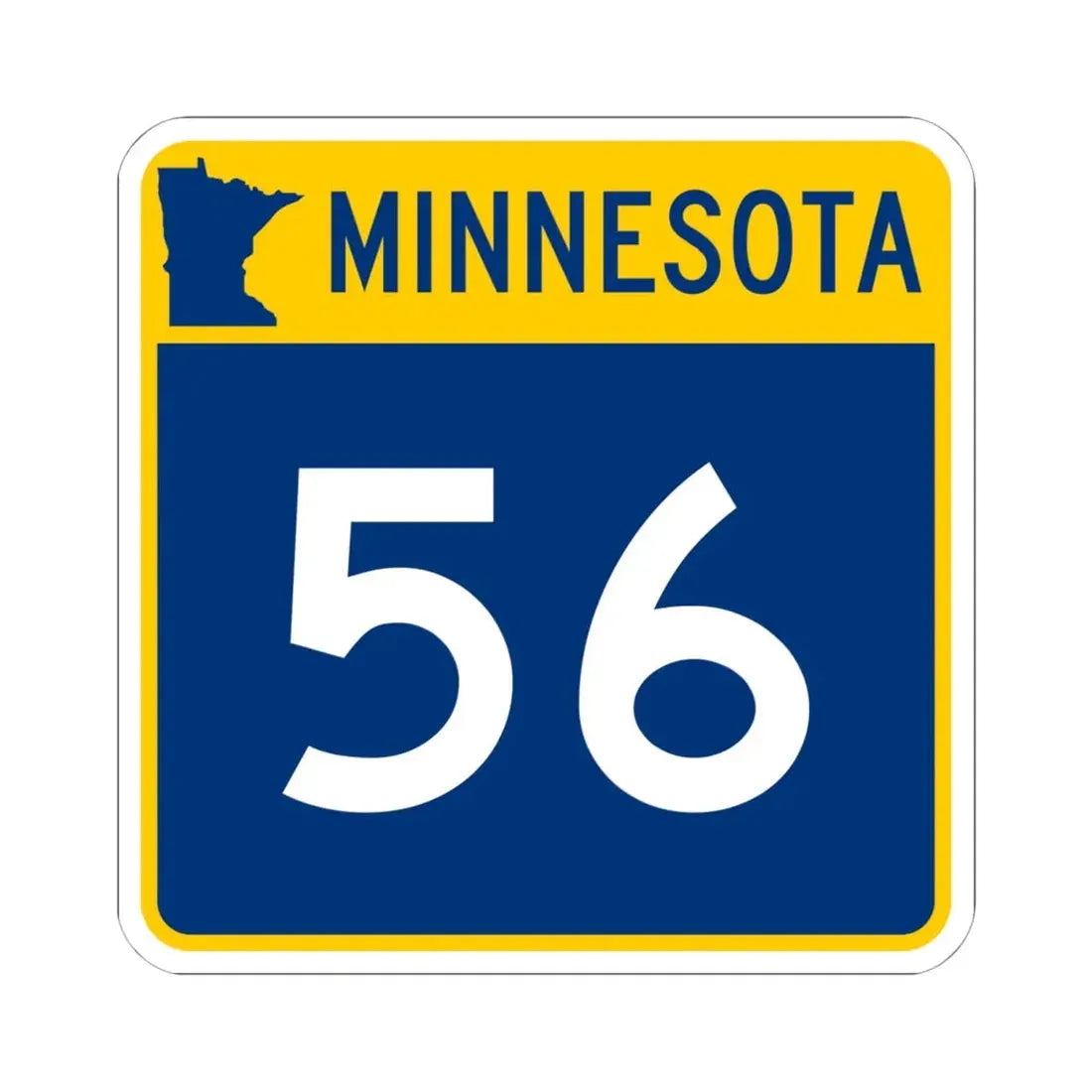 MN-56 (Minnesota) (Road Sign) STICKER Vinyl Kiss-Cut Decal 6 Inch White - The Sticker Space
