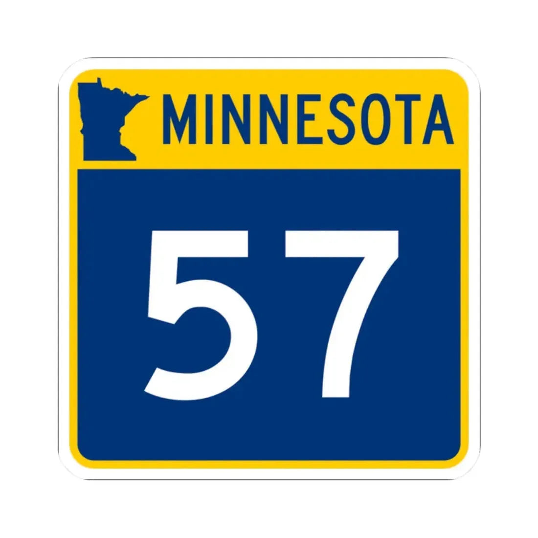 MN-57 (Minnesota) (Road Sign) STICKER Vinyl Kiss-Cut Decal 2 Inch White - The Sticker Space